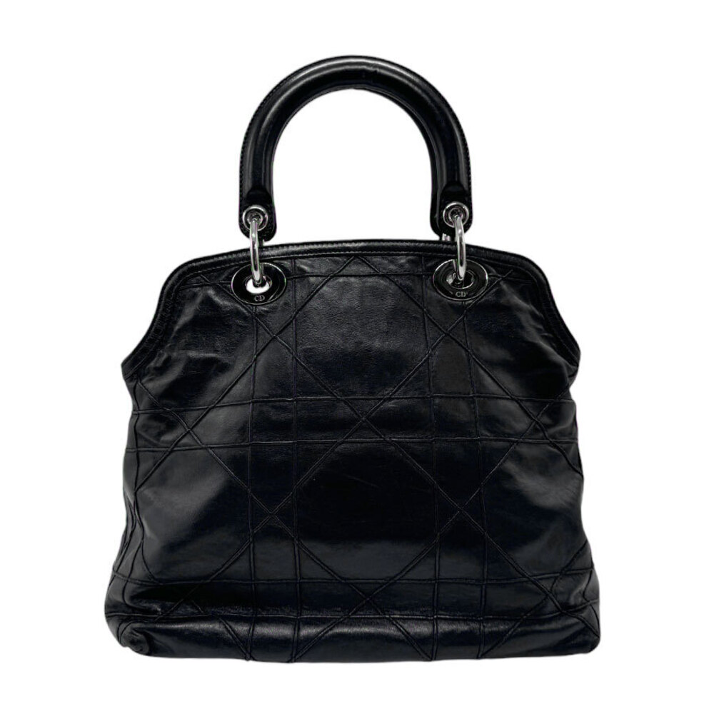 Christian Dior Granville Cannage Leather Shoulder Bag Black